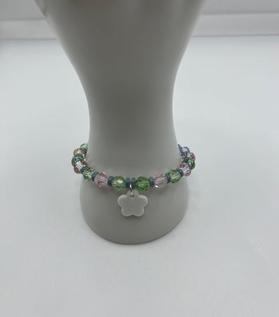 Joseph’s Stretch Bracelet Of Many Colour Of Faux Glass - Kel’s Lampworked Glass Jewellery & More