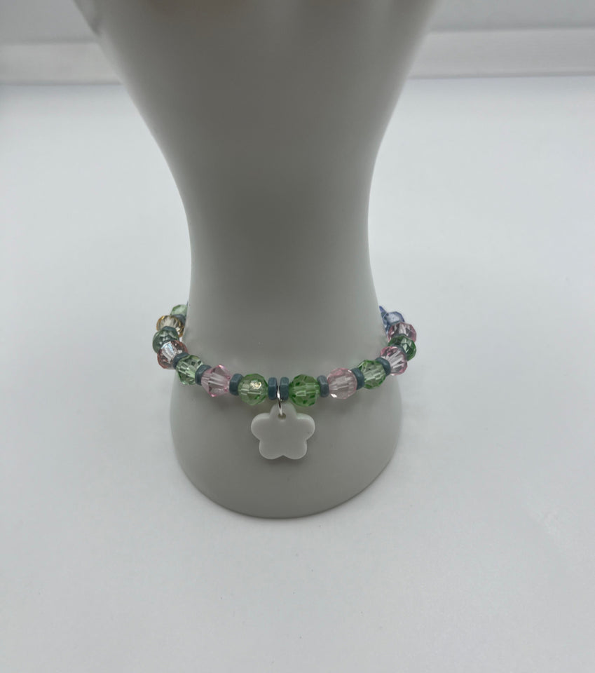 Joseph’s Stretch Bracelet Of Many Colour Of Faux Glass - Kel’s Lampworked Glass Jewellery & More