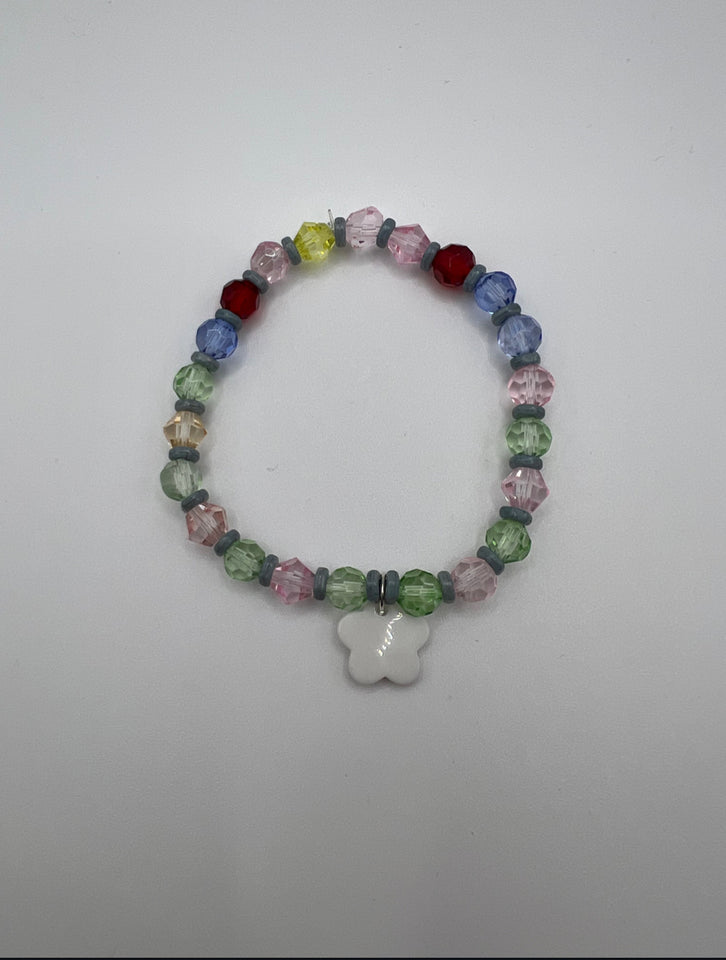 Joseph’s Stretch Bracelet Of Many Colour Of Faux Glass - Kel’s Lampworked Glass Jewellery & More
