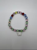 Joseph’s Stretch Bracelet Of Many Colour Of Faux Glass - Kel’s Lampworked Glass Jewellery & More