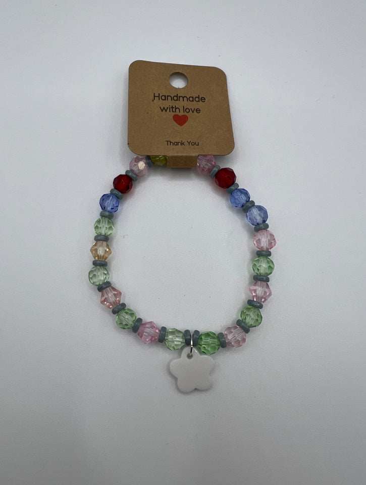 Joseph’s Stretch Bracelet Of Many Colour Of Faux Glass - Kel’s Lampworked Glass Jewellery & More