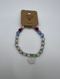 Joseph’s Stretch Bracelet Of Many Colour Of Faux Glass - Kel’s Lampworked Glass Jewellery & More
