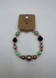 Gold With A Pop Of Colour Stretch Bracelet - Kel’s Lampworked Glass Jewellery & More
