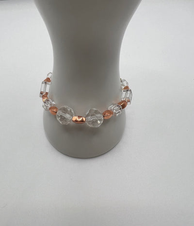 The Faux Glass & Gold Stretch Bracelet - Kel’s Lampworked Glass Jewellery & More