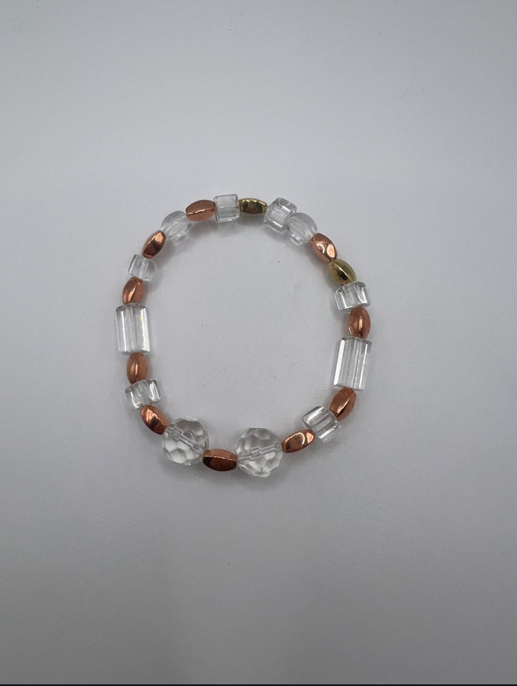The Faux Glass & Gold Stretch Bracelet - Kel’s Lampworked Glass Jewellery & More