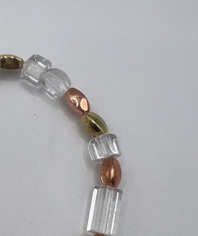 The Faux Glass & Gold Stretch Bracelet - Kel’s Lampworked Glass Jewellery & More