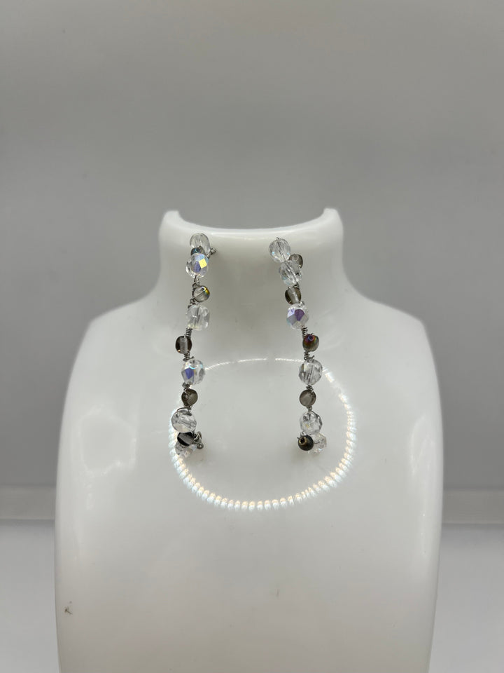 Handmade Crystal Czech Bead Earrings- Diamond Inspired Jewellery Kel’s Lampworked Glass Jewellery & More