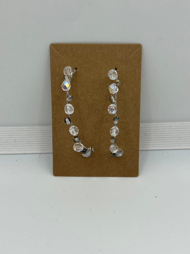 Handmade Crystal Czech Bead Earrings- Diamond Inspired Jewellery Kel’s Lampworked Glass Jewellery & More