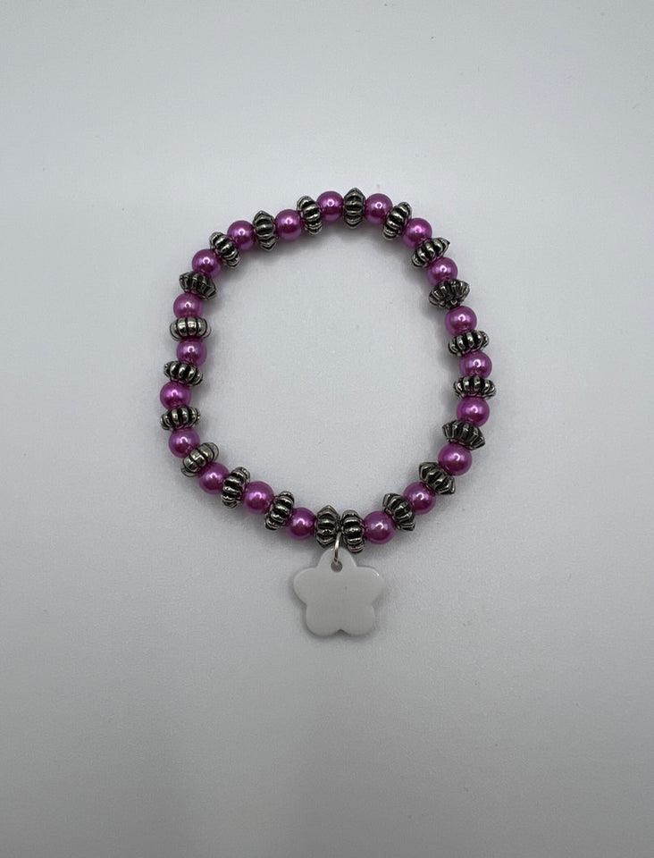 The Flowering Pink Beauty Stretch Bracelet Kel’s Lampworked Glass Jewellery & More