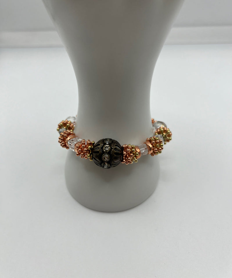 Filigree Rhinestone Stretch Bracelet Kel’s Lampworked Glass Jewellery & More