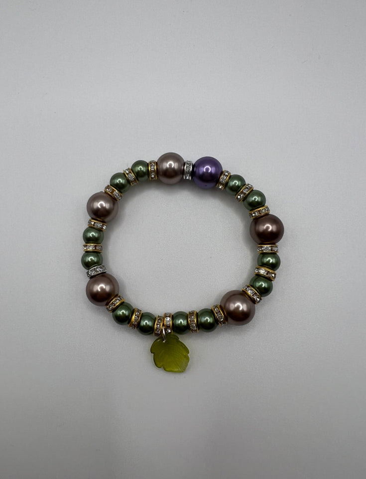 The Large & Small Colourful Faux Glass Pearls Stretch Bracelet Kel’s Lampworked Glass Jewellery & More