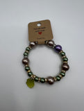 The Large & Small Colourful Faux Glass Pearls Stretch Bracelet Kel’s Lampworked Glass Jewellery & More