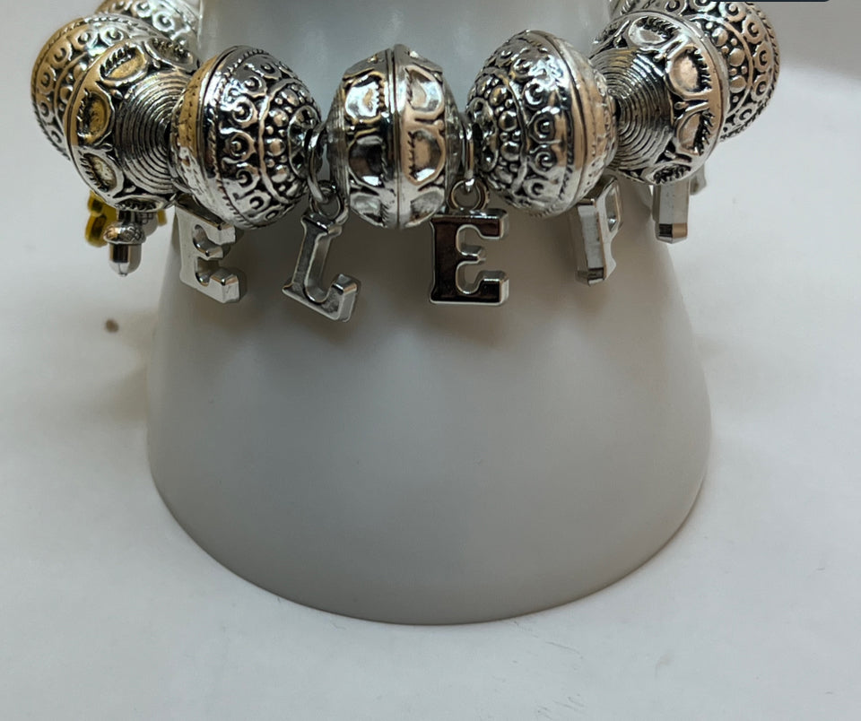The Silver & Gold Elephant Stretch Bracelet Kel’s Lampworked Glass Jewellery & More
