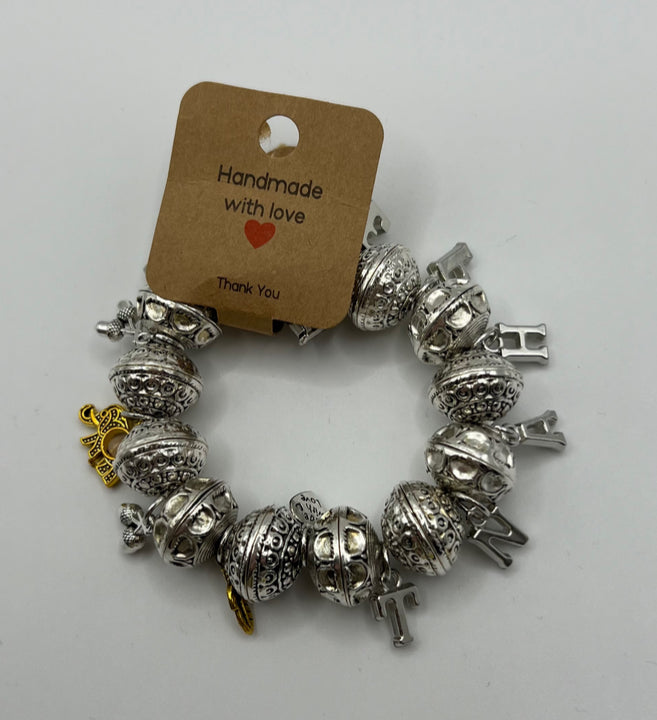 The Silver & Gold Elephant Stretch Bracelet Kel’s Lampworked Glass Jewellery & More