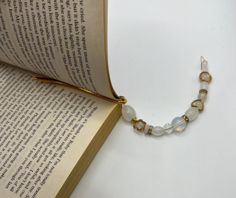 Snowflakes & Gold Bookmark Kel’s Lampworked Glass Jewellery & More