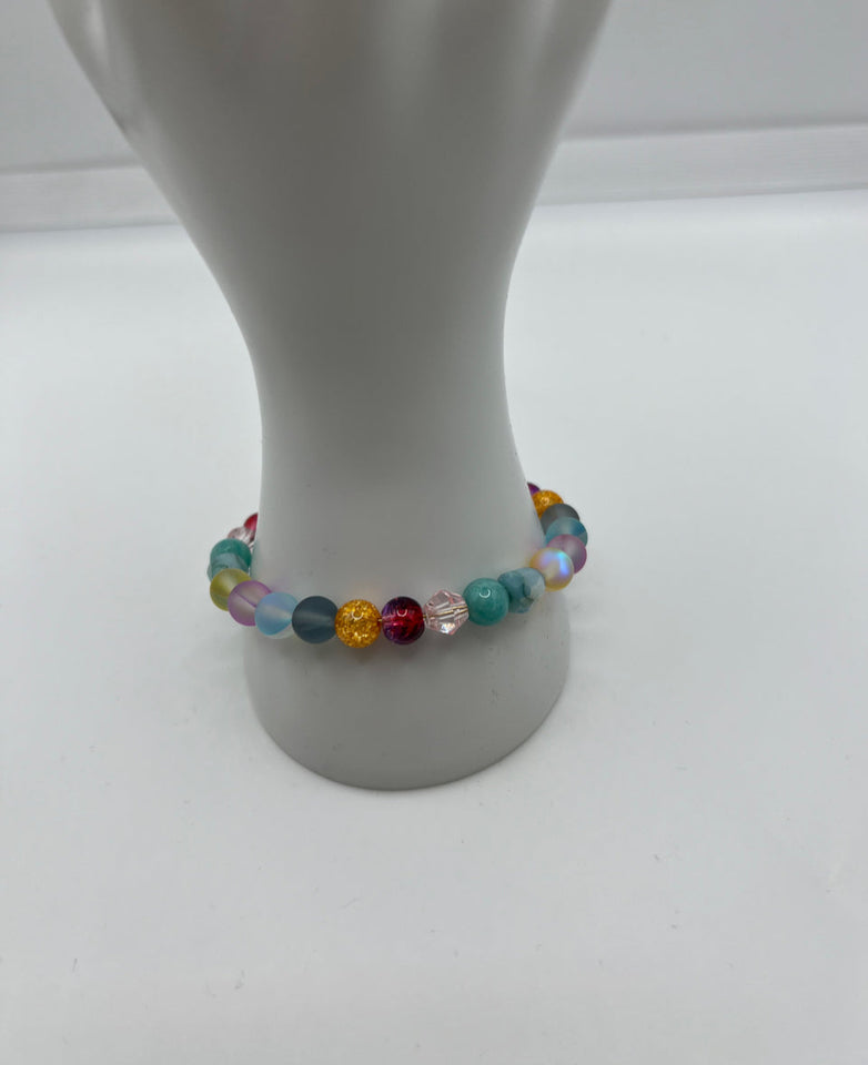 Colour Drops One Wrap Memory Wire Bracelet Kel’s Lampworked Glass Jewellery & More