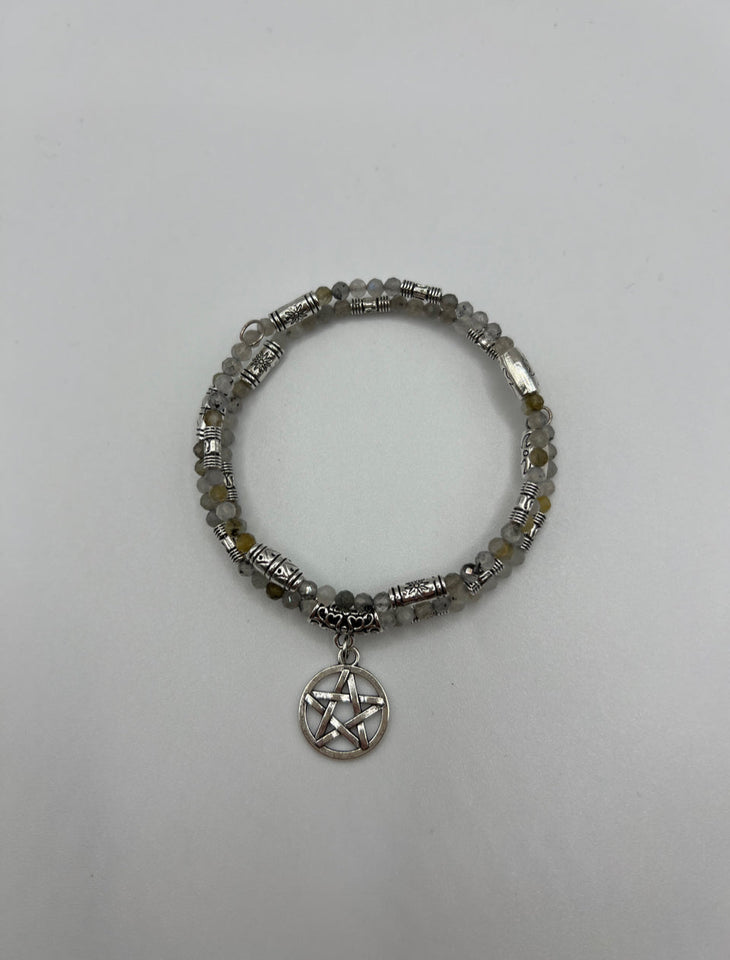 Under The Moon And Stars Two Wrap Memory Wire Bracelet Kel’s Lampworked Glass Jewellery & More