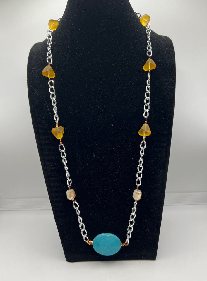 Sea Glass Links Necklace Kel’s Lampworked Glass Jewellery & More