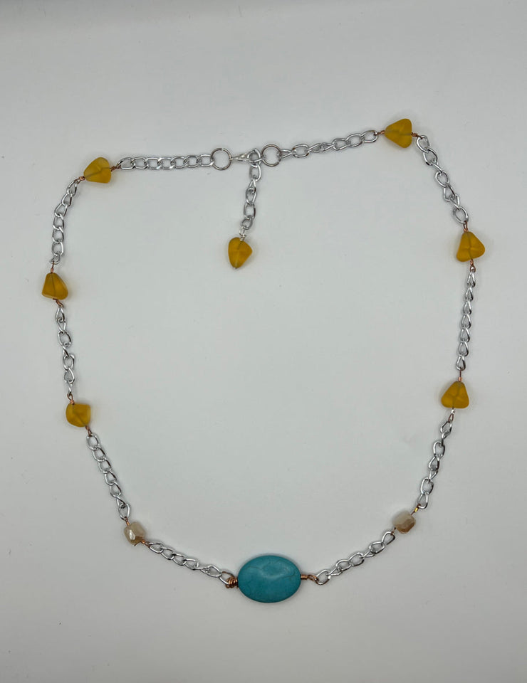 Sea Glass Links Necklace Kel’s Lampworked Glass Jewellery & More