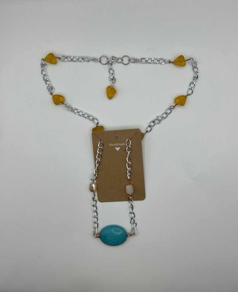 Sea Glass Links Necklace Kel’s Lampworked Glass Jewellery & More