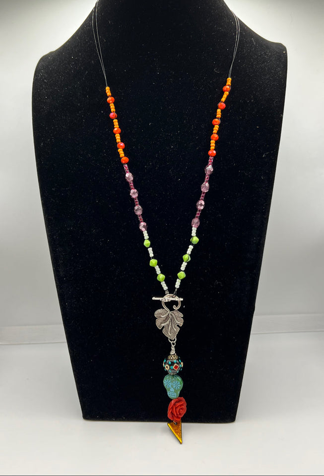 Dichro Leaf Necklace Kel’s Lampworked Glass Jewellery & More