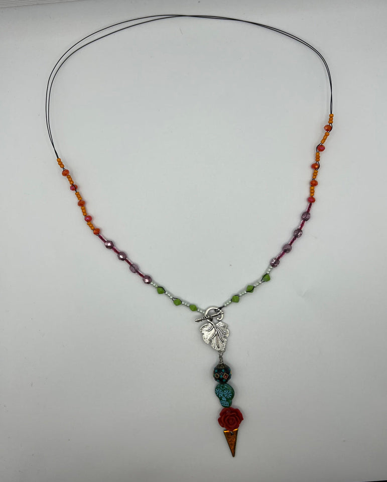 Dichro Leaf Necklace Kel’s Lampworked Glass Jewellery & More