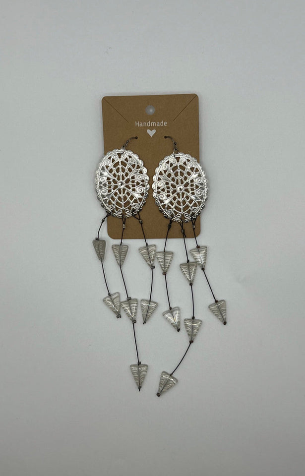The Filigree Triangle Earrings Kel’s Lampworked Glass Jewellery & More