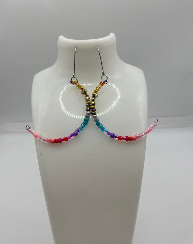 Half Moon Memory Wire Earrings Kel’s Lampworked Glass Jewellery & More