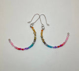 Half Moon Memory Wire Earrings Kel’s Lampworked Glass Jewellery & More