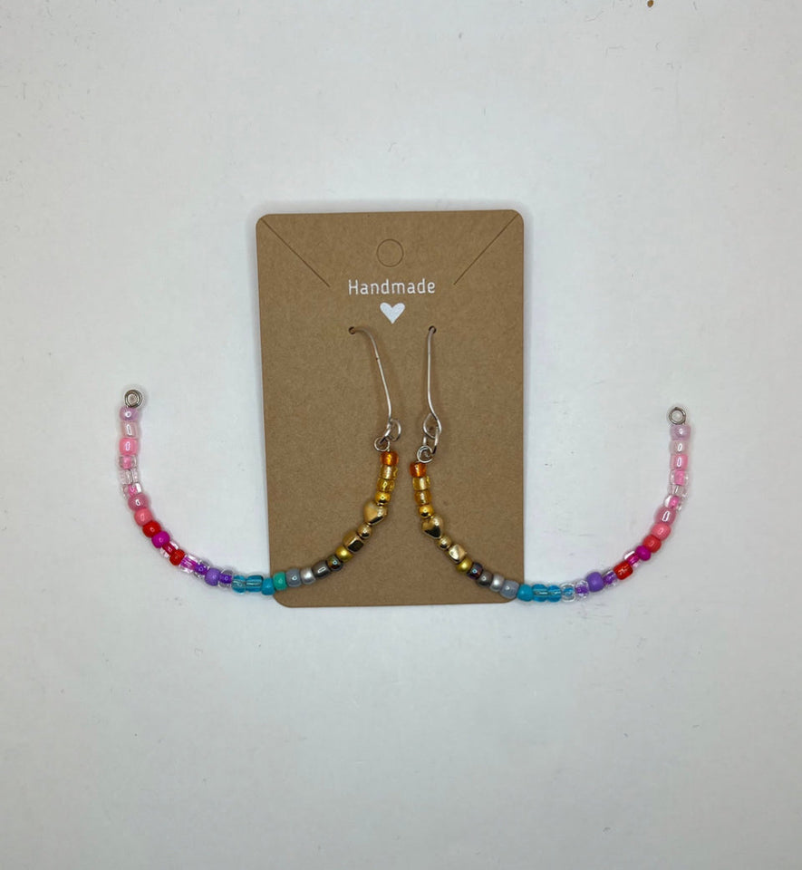 Half Moon Memory Wire Earrings Kel’s Lampworked Glass Jewellery & More