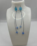 Blue Coin & Hearts Earrings Kel’s Lampworked Glass Jewellery & More