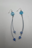 Blue Coin & Hearts Earrings Kel’s Lampworked Glass Jewellery & More