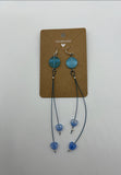 Blue Coin & Hearts Earrings Kel’s Lampworked Glass Jewellery & More