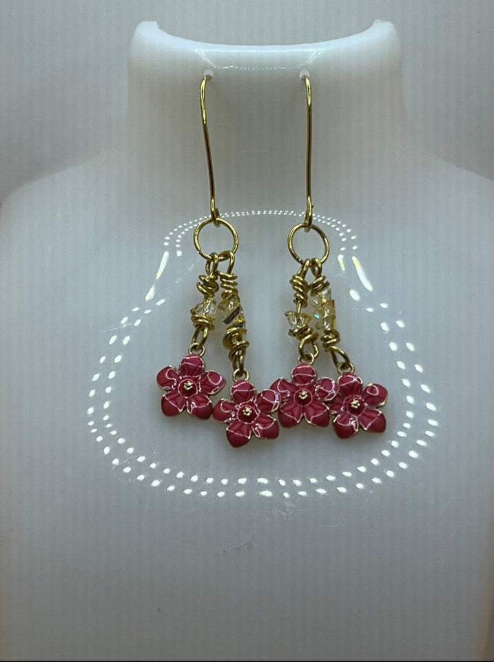 Bunch Of Flowers Earrings Kel’s Lampworked Glass Jewellery & More