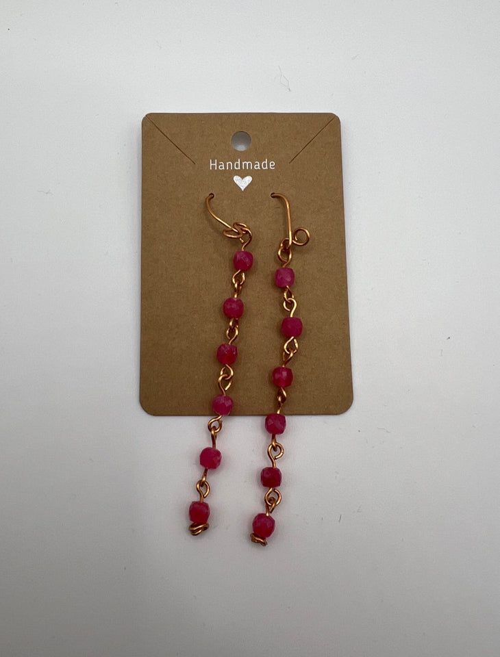 Red With A Hint Of Gold  Earrings Kel’s Lampworked Glass Jewellery & More