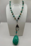 Green Amazonite Y Necklace Kel’s Lampworked Glass Jewellery & More