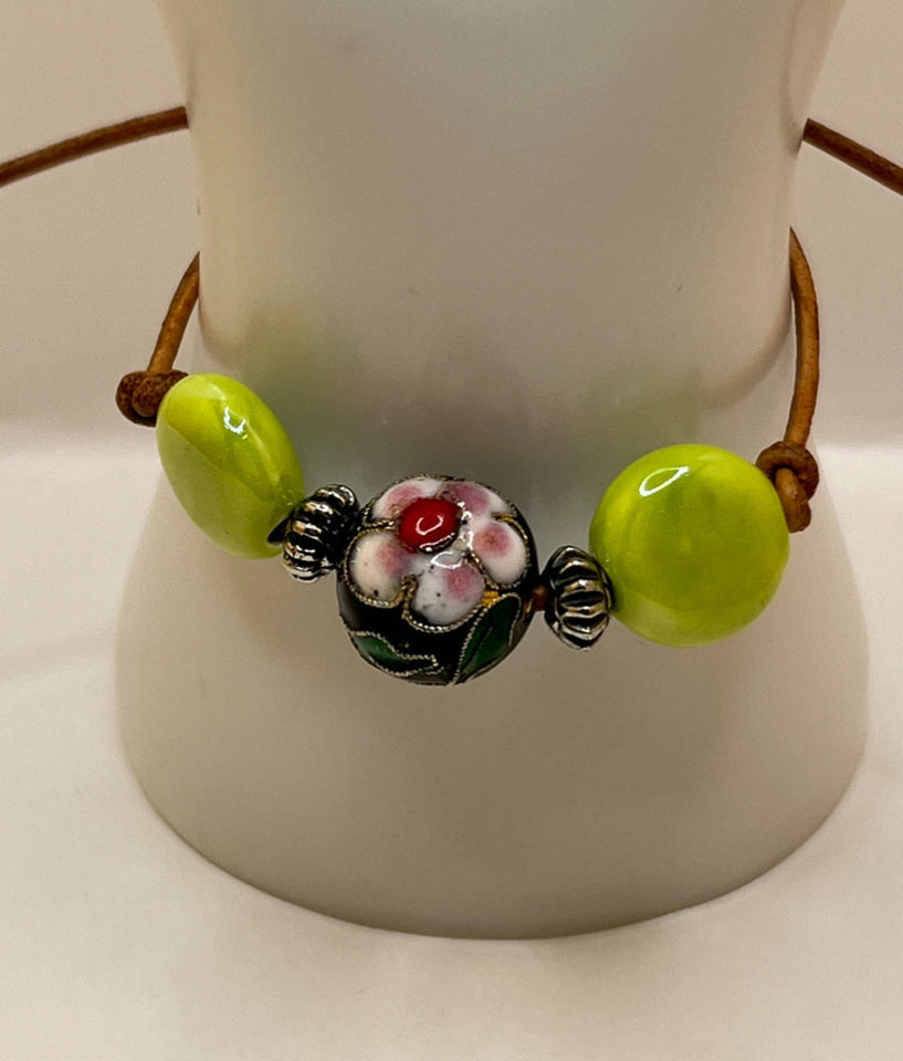 Chunky Cloisonne Adjustable Bracelet Kel’s Lampworked Glass Jewellery & More