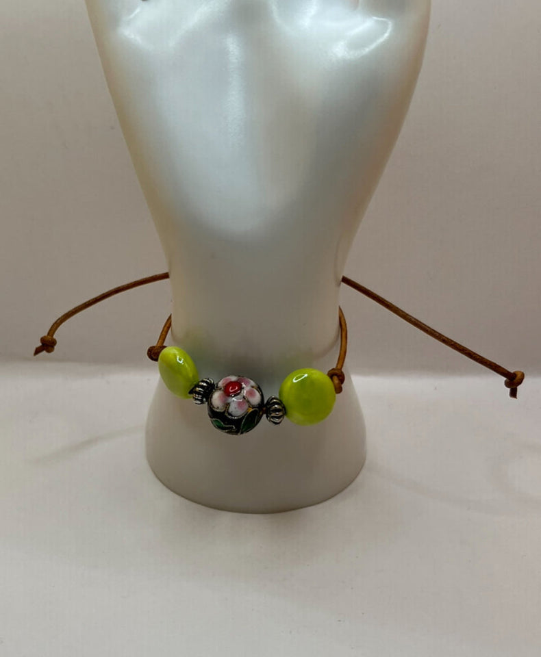 Chunky Cloisonne Adjustable Bracelet Kel’s Lampworked Glass Jewellery & More