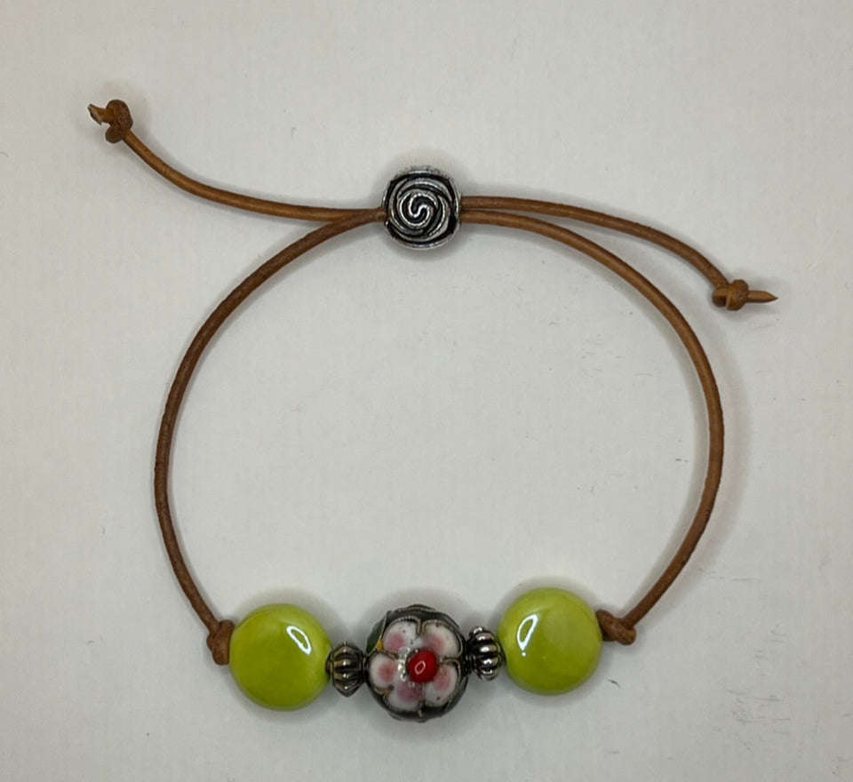 Chunky Cloisonne Adjustable Bracelet Kel’s Lampworked Glass Jewellery & More