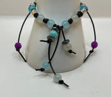 Glass And Metal Faux Leather Tentacles Adjustable Bracelet Kel’s Lampworked Glass Jewellery & More