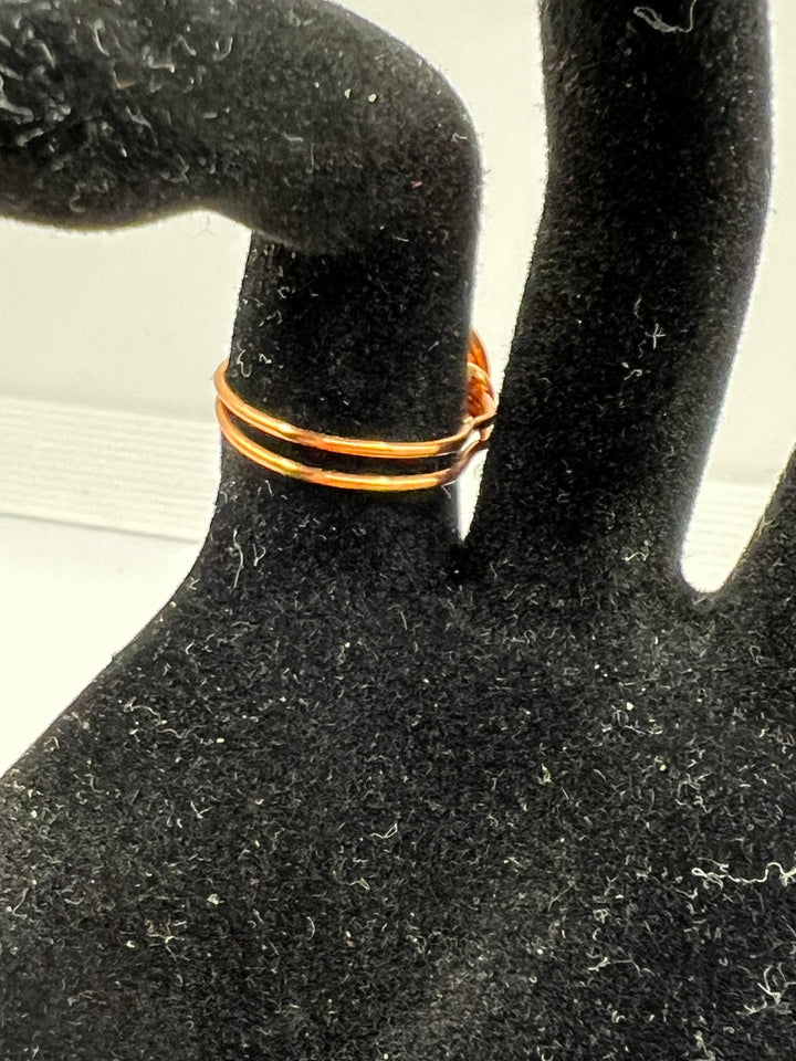 Gold-plated Double Band Rosette Ring Kel’s Lampworked Glass Jewellery & More
