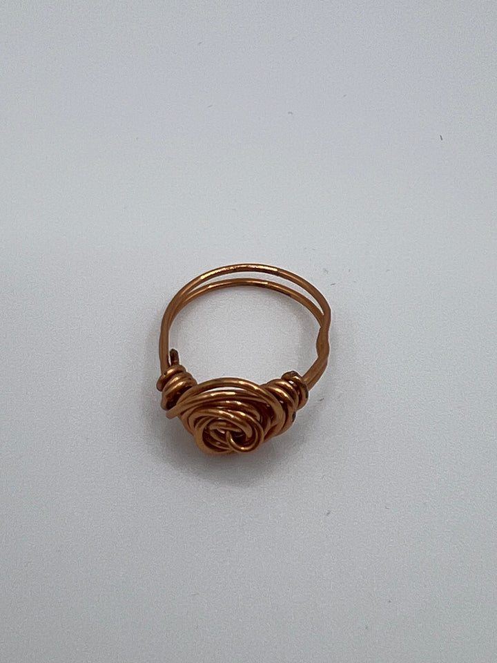 Gold-plated Double Band Rosette Ring Kel’s Lampworked Glass Jewellery & More