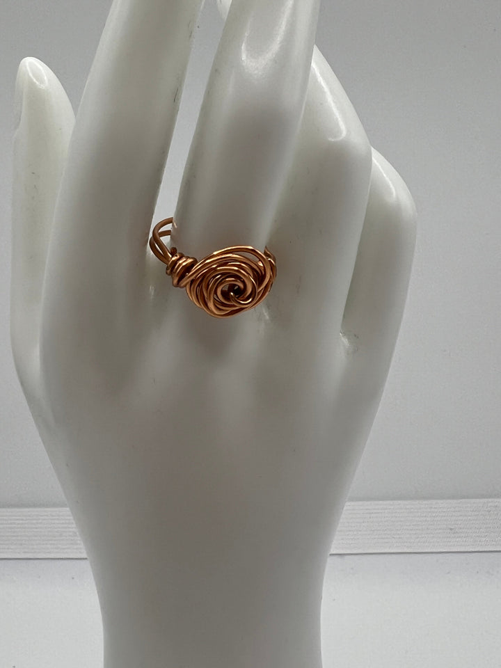 Gold-plated Double Band Rosette Ring Kel’s Lampworked Glass Jewellery & More