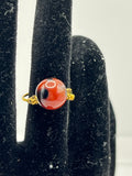 Jasper Gemstone Gold-plated single Band Fidget Ring Kel’s Lampworked Glass Jewellery & More