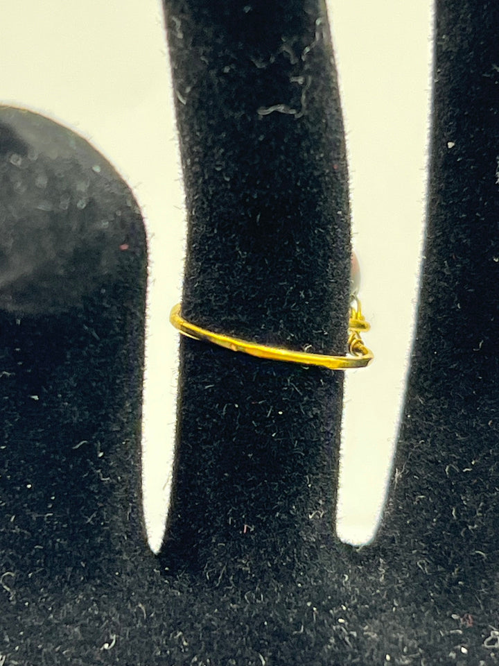 Jasper Gemstone Gold-plated single Band Fidget Ring Kel’s Lampworked Glass Jewellery & More
