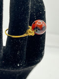 Jasper Gemstone Gold-plated single Band Fidget Ring Kel’s Lampworked Glass Jewellery & More