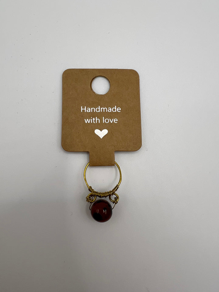 Jasper Gemstone Gold-plated single Band Fidget Ring Kel’s Lampworked Glass Jewellery & More