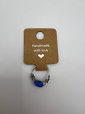 Dark Blue Silver-plated Double Band Three Lead Clover Ring Kel’s Lampworked Glass Jewellery & More