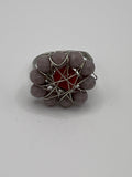 Silver-Plated Double Band Purple & Red Star Ring Kel’s Lampworked Glass Jewellery & More