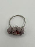 Silver-Plated Double Band Purple & Red Star Ring Kel’s Lampworked Glass Jewellery & More